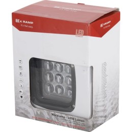 Lampă de lucru LED, 45W, 4050lm, pătrat, 12/24V, albastru, 126x151x95mm mufă Deutsch, spot, 9 LED-uri