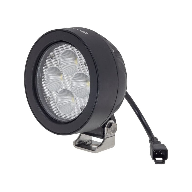 Lumină de lucru LED, 40W, 4500lm, rotundă, albă, 110x93x145mm, Wide flood, 4 LED-uri, Kramp