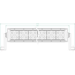 Bară lumini de lucru LED 180W 15300lm dreptunghiulară 12/24V albă 810,6x79,5mm cablu combo 60 LED-uri Kramp