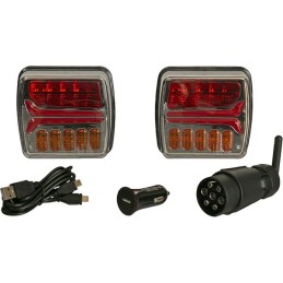 Set lămpi LED fără fir pătrate 12V Li-ion magnetic 110x103mm 7 pini Kramp
