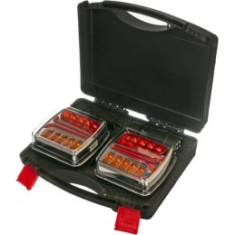 Set lămpi LED fără fir pătrate 12V Li-ion magnetic 110x103mm 7 pini Kramp