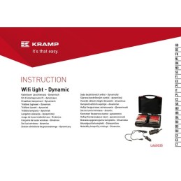 Set lămpi LED fără fir pătrate 12V Li-ion magnetic 110x103mm 7 pini Kramp
