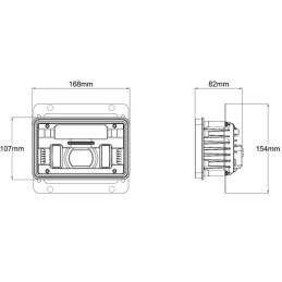 Far LED 23/45W, dreptunghiular, 12-24V, 168x107x82mm, fază lungă