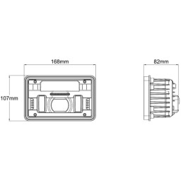 Far LED 23/45W, dreptunghiular, 12-24V, 168x107x82mm, fază lungă
