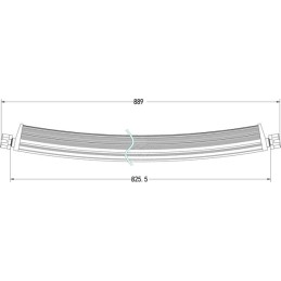 Bară lumini de lucru LED 180W 15300lm dreptunghiulară 12/24V albă 825,5x79,5mm mufă Deutsch combo curbată 60 LED-uri Kramp