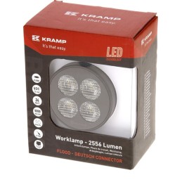 Lampă de lucru LED, 24W, 2556lm, rotund, 12/24V, alb, 83.9x99.5x59mm mufă Deutsch, flux, 4 LED-uri