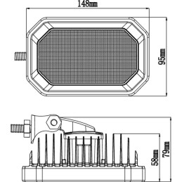 Lampă de lucru LED 42W 2800lm dreptunghiulară flux Kramp