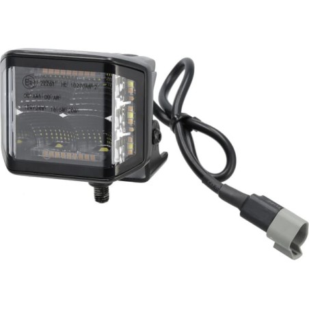 Lampă de lucru LED, 70W, 3100 lm, pătrat, 12/24V, alb/portocaliu, 53.7x75.5x32.3mm mufă Deutsch, Flood, 10LED-uri