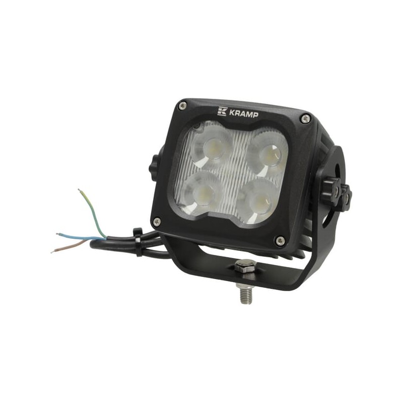 Lampă de lucru LED 70W 6000lm pătrată 10/45V albă 120x110x72mm încălzită cu senzor flood - fascicul larg 4 LED-uri Kramp