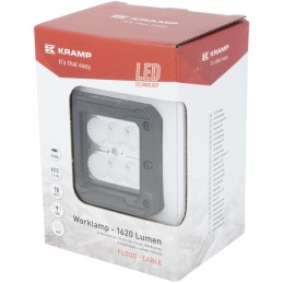 Lampă de lucru LED 18W 1620lm pătrată 10-30V 81x76x78mm tip flood Kramp