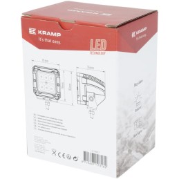 Lampă de lucru LED 18W 1620lm pătrată 10-30V 81x76x78mm tip flood Kramp