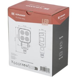 Lampă de lucru LED, 40W, 2650lm, pătrat, 12/24V, alb, 70.1x126.6x49.7mm mufă Deutsch, flux, 8 LED-uri