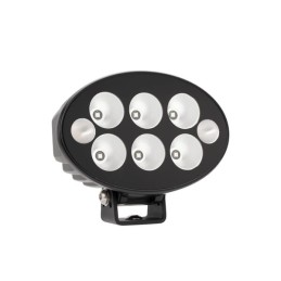 Lumină de lucru + lumină de avertizare LED portocaliu, 36W, 3500lm, oval, 12/24V, 155x105x58mm, Flood, 6+2LED-uri, Serie neagră
