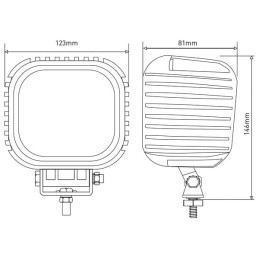 Lampă de lucru LED 48W 4000lm pătrată 10-30V 123x81x123mm tip flood Kramp