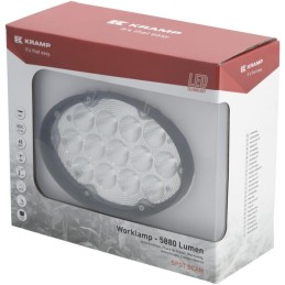 Lampă de lucru LED, 65V, 5880lm, oval, 10/30V, 166x148x95mm, mufă Deutsch, Spot, 13 LED-uri