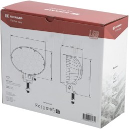 Lampă de lucru LED, 65V, 5880lm, oval, 10/30V, 166x148x95mm, mufă Deutsch, Spot, 13 LED-uri