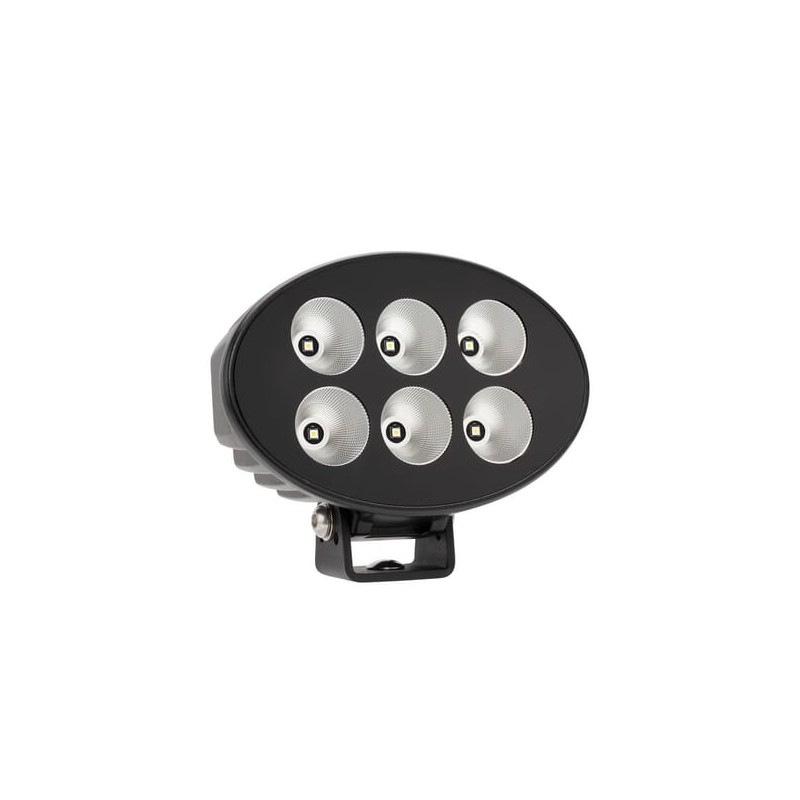 Lumină de lucru LED, 36W, 3500lm, ovală, 12/24V, 155x105x58mm, Flood, 6LED-uri, Serie neagră