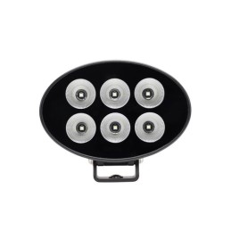 Lumină de lucru LED, 36W, 3500lm, ovală, 12/24V, 155x105x58mm, Flood, 6LED-uri, Serie neagră