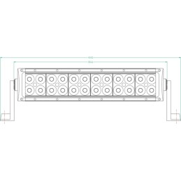 Bară lumini de lucru LED 72W 6120lm dreptunghiulară 12/24V albă 351,6x79,5mm mufă Deutsch combo curbată 24 LED-uri Kramp