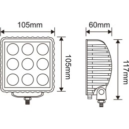 Lampă de lucru LED 27W 500lm albastru cablu Spot/conexiune Deutsch