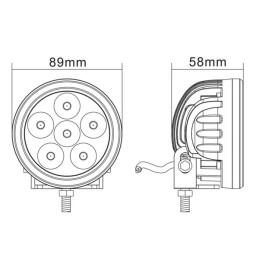 Lampă de lucru LED 18W 1440lm rotundă 10/30V albă diametru 89mm 6 LED-uri Gopart