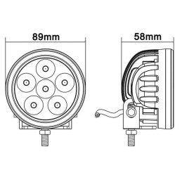 Lampă de lucru LED 18W 1440lm rotundă 10/30V albă diametru 89mm 6 LED-uri Gopart