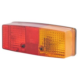 Lampă spate dreapta dreptunghiulară 12/24V roșu/portocaliu cu șurub 158x51x64mm Hella