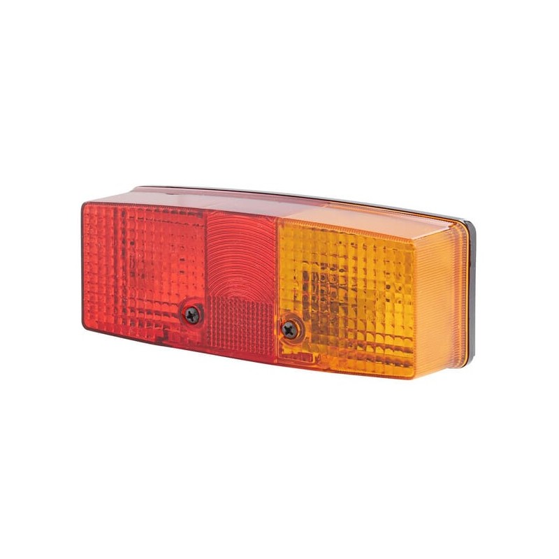 Lampă spate dreapta dreptunghiulară 12/24V roșu/portocaliu cu șurub 158x51x64mm Hella