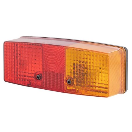 Lampă spate dreapta dreptunghiulară 12/24V roșu/portocaliu cu șurub 158x51x64mm Hella