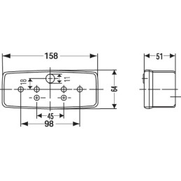 Lampă spate dreapta dreptunghiulară 12/24V roșu/portocaliu cu șurub 158x51x64mm Hella