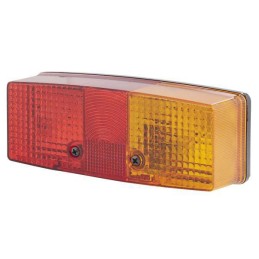Lampă spate dreapta dreptunghiulară 12/24V roșu/portocaliu cu șurub 158x51x64mm Hella