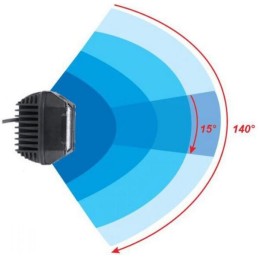 Lampă de lucru LED, 22.5W, 2850lm, pătrat, 10/30V, 89x73x97mm, mufă Deutsch, Kramp