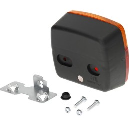 Lampă spate pătrată 12/24V roșu/galben cu șurub 105x100x52mm