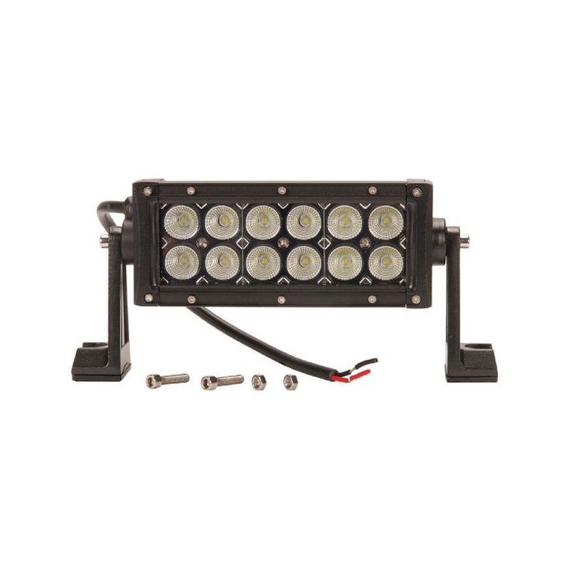 Bară lumini de lucru LED 36W 3060lm dreptunghiulară 12/24V albă 198,6x79,5mm cablu flood 12 LED-uri Kramp
