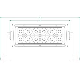 Bară lumini de lucru LED 36W 3060lm dreptunghiulară 12/24V albă 198,6x79,5mm cablu flood 12 LED-uri Kramp
