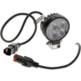Lampă de lucru LED, 12W, 1200lm, rotund, 12/24V, alb, 65.7x85.8x35mm mufă Deutsch, flux, 8 LED-uri