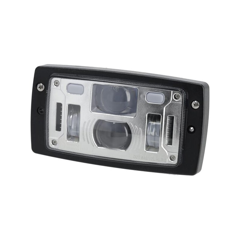 Far LED, 40/22W, dreptunghiular, 10-30V, 185x102x82, faza lungă/scurtă, lumină de poziție, conector H4