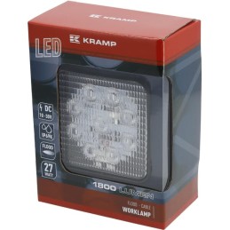 Lampă de lucru LED 27W 1800lm pătrată 10-30V 109x27,5x109mm tip flood Kramp
