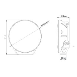 LED far, 60W, rotund, 9-36V, diametru 180mm, fază lungă/fază scurtă, lumini de parcare duble, Kramp