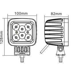 Lampă de lucru LED 42W 3780lm pătrată 10/30V 100mm tip spot 6 LED-uri Kramp