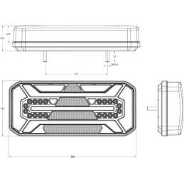 Lampă multifuncțională spate dreptunghiulară dreapta LED 12-24V Kramp