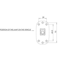 Lampă gabarit LED 12/24V 95x89x49,5mm Kramp