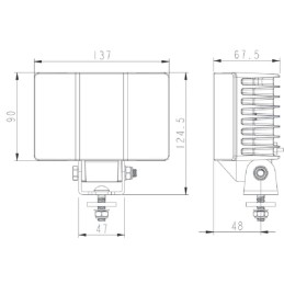Lampă de lucru 60W 5700lm rază largă DT
