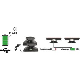 Set lămpi fără fir cu LED, triunghiulare, 12/24V, Li-ion, magnetic, 178,5x155mm, mufă cu 7 pini, Kramp