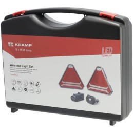 Set lămpi fără fir cu LED, triunghiulare, 12/24V, Li-ion, magnetic, 178,5x155mm, mufă cu 7 pini, Kramp