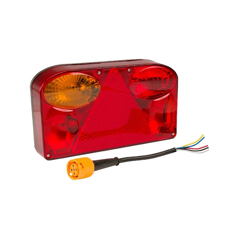 Stop spate LH rectangular, 12/24V, 235x135x52mm, Baionetă 5 pini