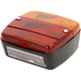 Lampă spate stânga pătrată 12-24V roșu/galben cu șurub 105x100x52mm Ajba
