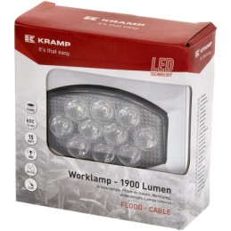 Lampă de lucru LED 15W 1900lm ovală 10/30V 120x38x80mm tip flood 10 LED-uri Kramp