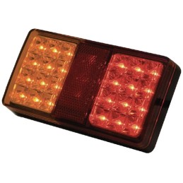 Lampă spate LED pătrată 12/24V roșu/galben cu șuruburi 150x27x80mm 24 LED-uri