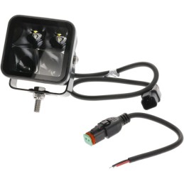 Lampă de lucru indirectă cu LED-uri, 40W, 4800lm, pătrat, 12/24V, alb, 81x82.5x67.5mm mufă Deutsch, spot, 4 LED-uri